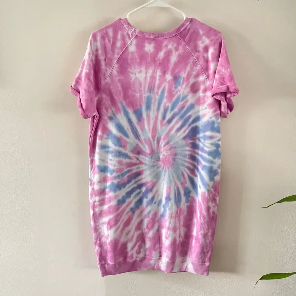 Gap Kids Girls XXL Tie Dye Sweatshirt Dress Pink Blue Casual Boho Sporty